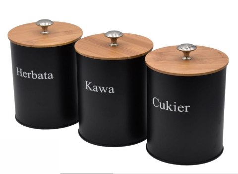 KOMPLET 3 POJEMNIKÓW KAWA HERBATA CUKIER KRISBERG KS-2648 / 2731