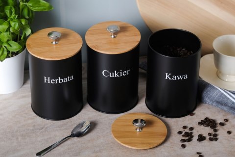 KOMPLET 3 POJEMNIKÓW KAWA HERBATA CUKIER KRISBERG KS-2648 / 2731