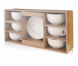 KOMPLET 6 FILIŻANEK PORCELANOWYCH ZE SPODKAMI 250ml MONDEX HTPJ9447