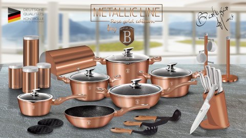 KOMPLET GARNKÓW 11-EL. BERLINGER HAUS METALLIC LINE ROSEGOLD BH-6191