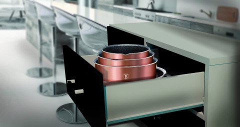 KOMPLET GARNKÓW 9-EL. CLICK & COOK BERLINGER HAUS METALLIC LINE ROSE GOLD BH-6147