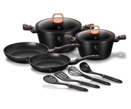 KOMPLET GARNKÓW POWŁOKA GRANIT 10 EL. BERLINGER HAUS BLACK ROSE BH-6149