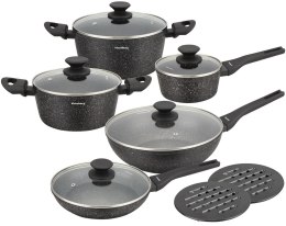 KOMPLET GARNKÓW Z MARMURKOWĄ POWŁOKĄ NIEPRZYWIERAJĄCĄ 12-ELE KLAUSBERG KB-7657