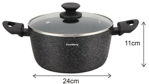 KOMPLET GARNKÓW Z MARMURKOWĄ POWŁOKĄ NIEPRZYWIERAJĄCĄ 12-ELE KLAUSBERG KB-7657