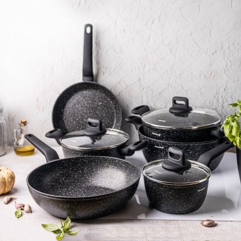 KOMPLET GARNKÓW Z MARMURKOWĄ POWŁOKĄ NIEPRZYWIERAJĄCĄ 12-ELE KLAUSBERG KB-7675