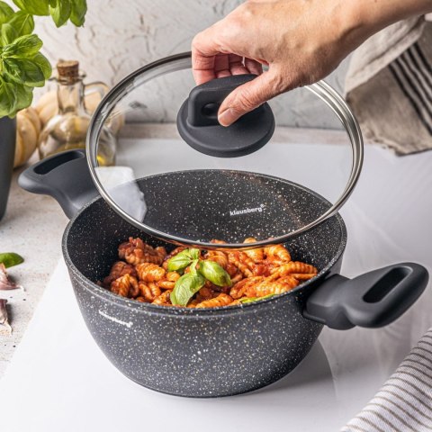 KOMPLET GARNKÓW Z MARMURKOWĄ POWŁOKĄ NIEPRZYWIERAJĄCĄ 12-ELE KLAUSBERG KB-7675