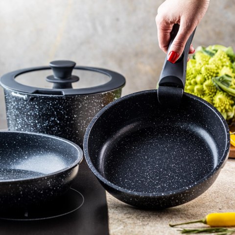 KOMPLET GARNKÓW Z MARMURKOWĄ POWŁOKĄ NIEPRZYWIERAJĄCĄ 5-ELE KLAUSBERG KB-7858