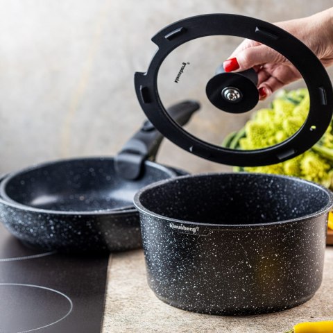 KOMPLET GARNKÓW Z MARMURKOWĄ POWŁOKĄ NIEPRZYWIERAJĄCĄ 5-ELE KLAUSBERG KB-7858