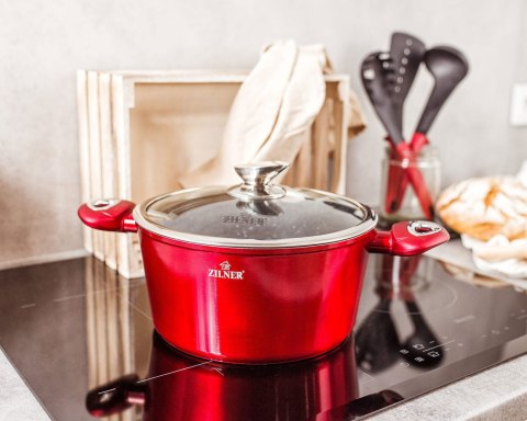 KOMPLET GARNKÓW z POWŁOKĄ MARMUROWĄ 15 EL. ZILNER CHERRY RED ZL-8591
