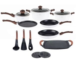 KOMPLET GARNKÓW z POWŁOKĄ MARMUROWĄ 15 EL. ZILNER WHITE LILLY ZL-8592