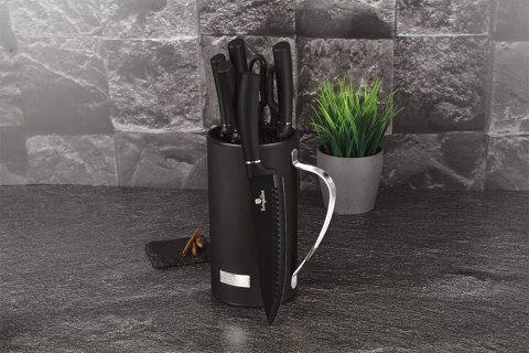 KOMPLET NOŻY W STOJAKU 7 EL. BERLINGER HAUS BLACK SILVER BH-2480
