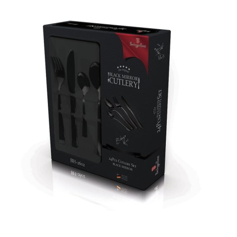 KOMPLET SZTUĆCÓW 24-EL. BŁYSZCZĄCE BERLINGER HAUS BLACK ROYAL BH-2602A