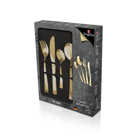 KOMPLET SZTUĆCÓW 24 EL. BŁYSZCZĄCE BERLINGER HAUS CHAMPAGNE BH-2640