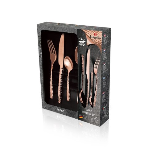 KOMPLET SZTUĆCÓW 24 EL. BŁYSZCZĄCE BERLINGER HAUS ROSE GOLD BH-2617