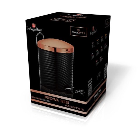 KOSZ NA ŚMIECI 12L STAL NIERDZ. BERLINGER HAUS BLACK ROSE BH-1732