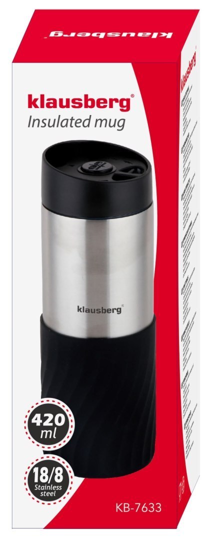 KUBEK TERMICZNY 400ML STAL NIERDZEWNA 18/8 KLAUSBERG BIAŁY KB-7635