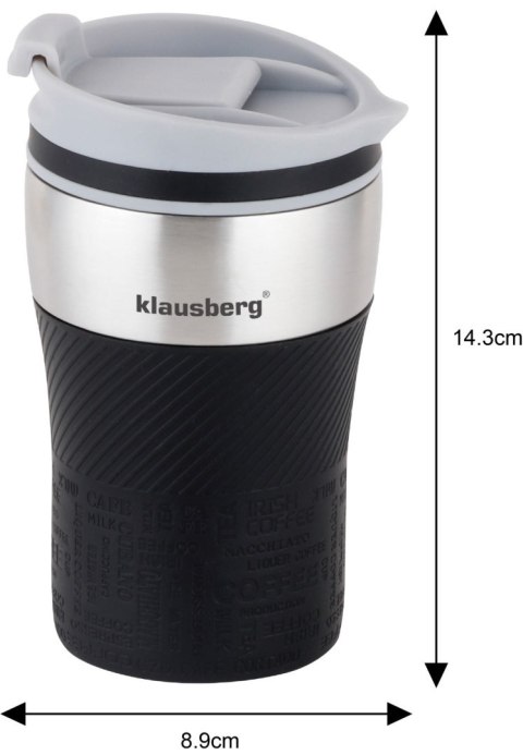 KUBEK TERMICZNY MAŁY 280ML KLAUSBERG CZARNY KB-7621