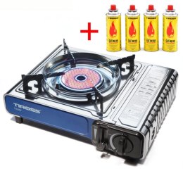 KUCHENKA GAZOWA TURYSTYCZNA CERAMICZNA 1.65kW + 4 x GAZ TIROSS TS-266-G4