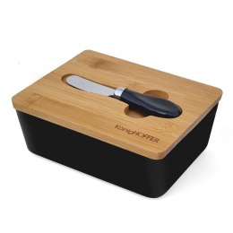 MASELNICZKA CERAMICZNA Z NOŻYKIEM KONIGHOFFER 4271 CZARNA