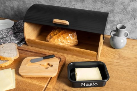 MASELNICZKA STALOWA Z NOŻEM BRUNBESTE BB-2761 CZARNA