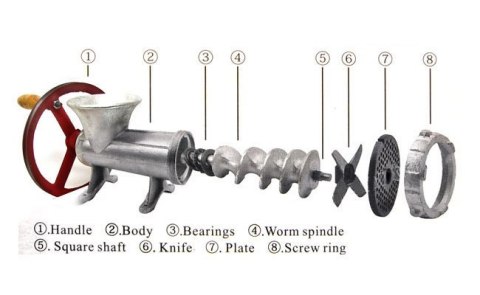 MASZYNKA ŻELIWNA DO MIELENIA MIĘSA #22 z KOŁEM ZILNER ZL-5205