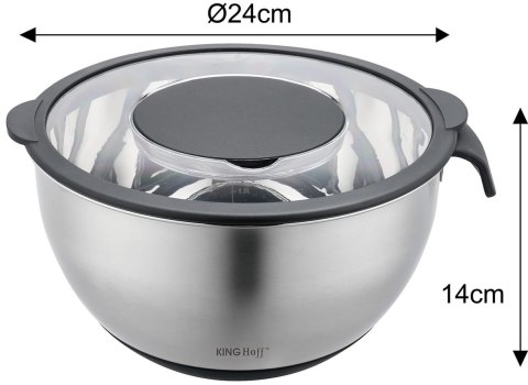 MISKA KUCHENNA WIELOFUNKCYJNA Z FUNKCJĄ TARKI DO WARZYW 24CM 5L 5 EL. KINGHOFF KH-1861