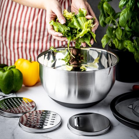 MISKA KUCHENNA WIELOFUNKCYJNA Z FUNKCJĄ TARKI DO WARZYW 24CM 5L 5 EL. KINGHOFF KH-1861