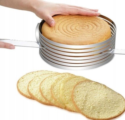 OBRĘCZ REGULOWANA DO KROJENIA TORTU 25-30CM Z NOŻEM BRUNBESTE BB-1161