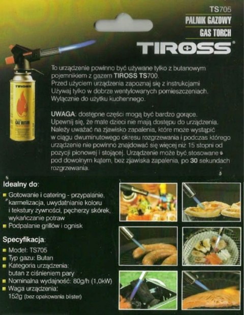 PALNIK GAZOWY LUTLAMPA LUTOWNICA GRILL TIROSS TS-705