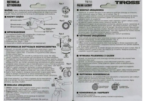 PALNIK GAZOWY LUTLAMPA LUTOWNICA GRILL TIROSS TS-705