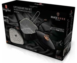 PATELNIA 24cm Z KOSZEM I PŁYTĄ PAROWĄ 4 EL. BERLINGER HAUS BLACK ROSE BH-6792T
