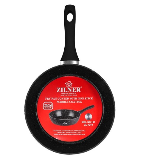 PATELNIA GŁĘBOKA 26CM 2.6L POWŁOKA MARMUROWA ZILNER ZL-7707 / 9210
