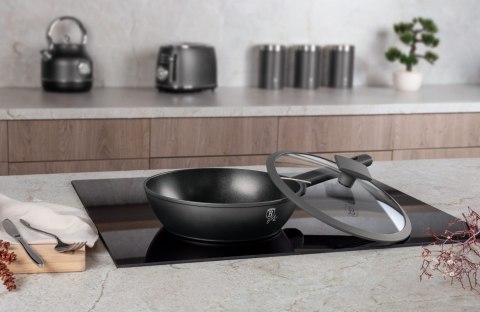 PATELNIA GŁĘBOKA TYTANOWA Z POKRYWKĄ 24CM BERLINGER HAUS ANTRACIT BH-8122