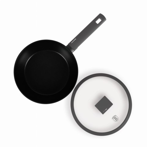 PATELNIA GŁĘBOKA TYTANOWA Z POKRYWKĄ 24CM BERLINGER HAUS ANTRACIT BH-8122