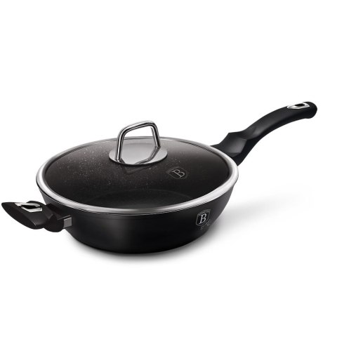 PATELNIA GŁĘBOKA Z POWŁ. GRANITOWĄ 28cm BERLINGER HAUS BLACK SILVER BH-7099