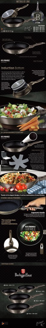 PATELNIA GRANITOWA 20CM BERLINGER HAUS METALLIC LINE CARBON BH-1229-N