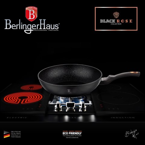 PATELNIA GRANITOWA / WOK 28CM BERLINGER HAUS BLACK ROSE BH-1638-N