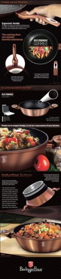 PATELNIA GRANITOWA / WOK 28CM BERLINGER HAUS METALLIC LINE ROSE GOLD BH-1512-N