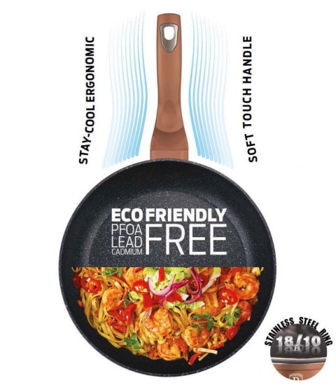 PATELNIA GRANITOWA 24CM BERLINGER HAUS METALLIC ROSE GOLD LINE BH-1509-N