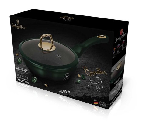 PATELNIA GRANITOWA 24CM Z POKRYWKĄ BERLINGER HAUS METALLIC LINE EMERALD BH-6049