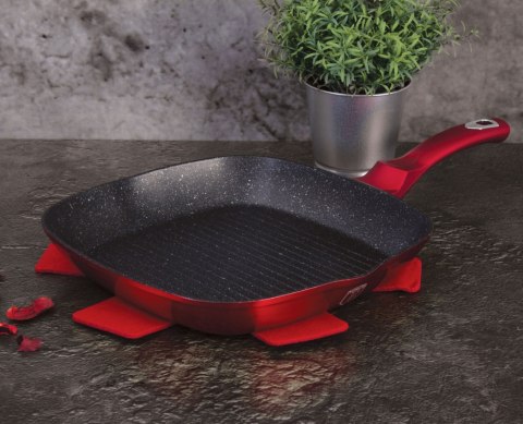 PATELNIA GRANITOWA GRILL 28CM BERLINGER HAUS METALLIC LINE BURGUNDY BH-1271-N