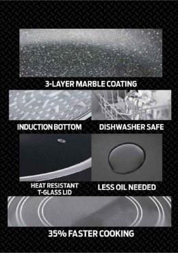 PATELNIA GRANITOWA GRILL 28CM BERLINGER HAUS METALLIC LINE CARBON BH-1249