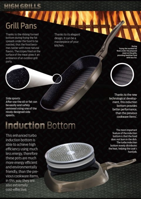 PATELNIA GRANITOWA GRILL 28CM BERLINGER HAUS METALLIC LINE CARBON BH-1249