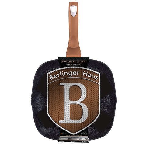PATELNIA GRANITOWA GRILL 28CM BERLINGER HAUS METALLIC LINE ROSE GOLD BH-1521-N