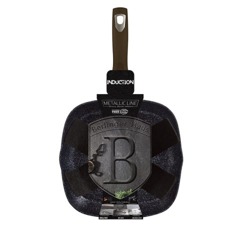 PATELNIA GRANITOWA GRILLOWA 28x28cm BERLINGER HAUS SHINY BLACK BH-6612