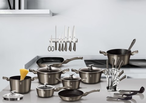 PATELNIA GRANITOWA MINI 16cm BERLINGER HAUS METALLIC LINE CARBON BH-6187