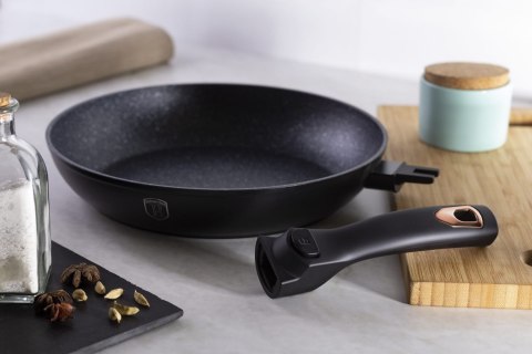 PATELNIA GRANITOWA ODPINANY UCHWYT 24cm BERLINGER HAUS BLACK ROSE BH-1951