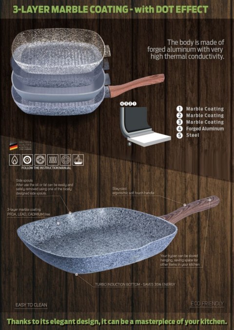 PATELNIA GRILLOWA BERLINGER HAUS FOREST LINE 28CM BH-1599