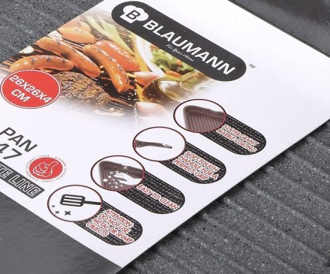 PATELNIA GRILLOWA BLAUMANN GRAY GRANIT 26CM BL-1547
