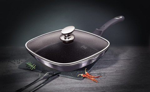 PATELNIA GRILLOWA Z POWŁ. GRANITOWĄ 28x28cm BERLINGER HAUS Carbon Pro BH-6909